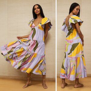 NWT La Ligne Stella Lavender Floral Midi Dress